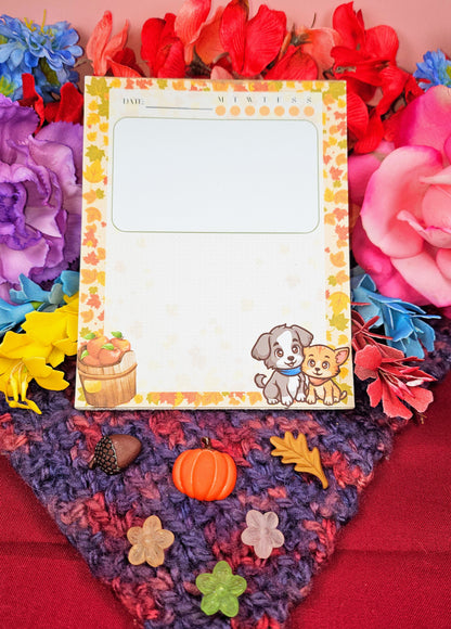 Weekly Whiskers – Autumn Pets Notepad