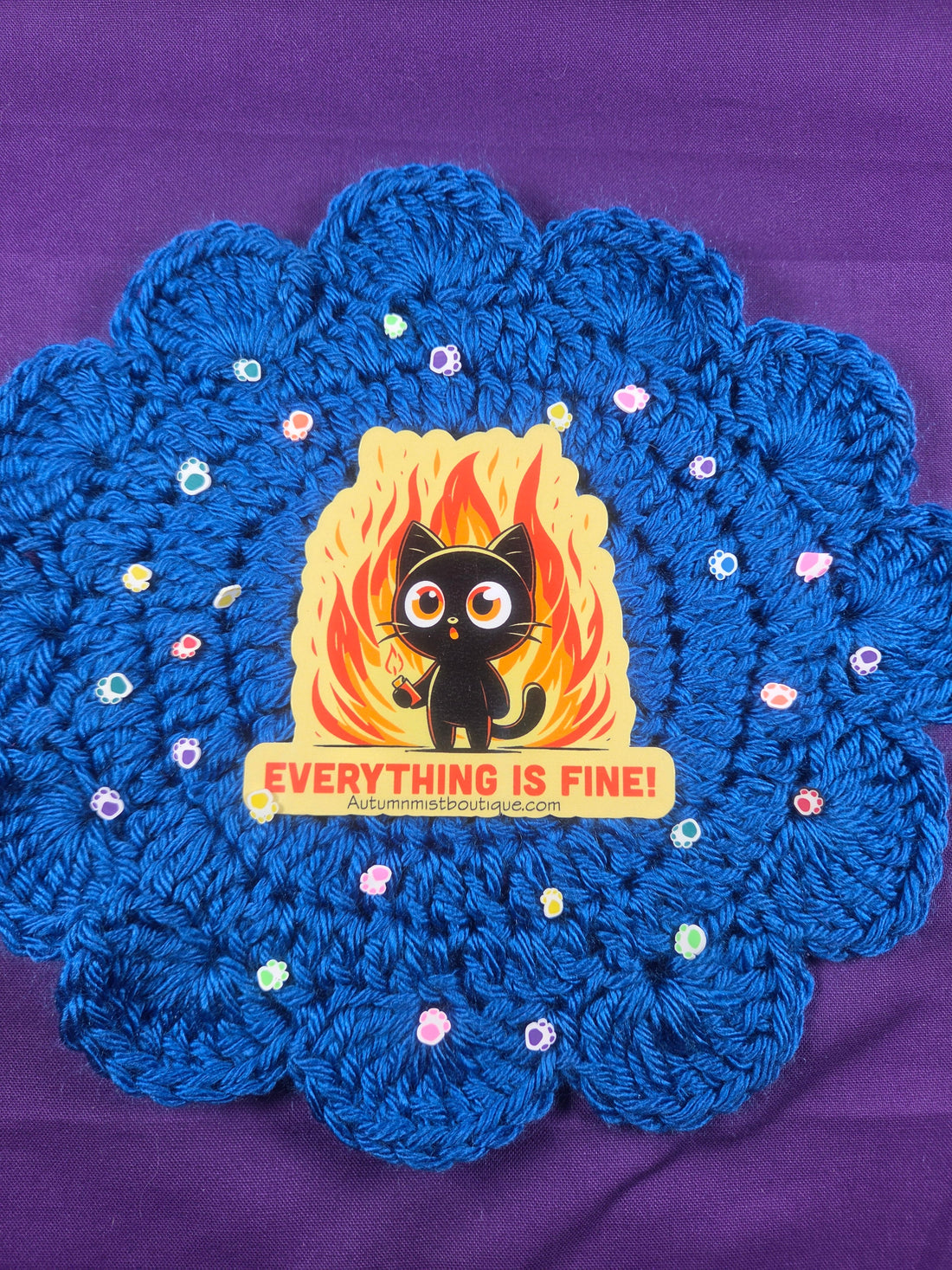 Everything is FINE Vinyl Sticker Autumnmist Boutique