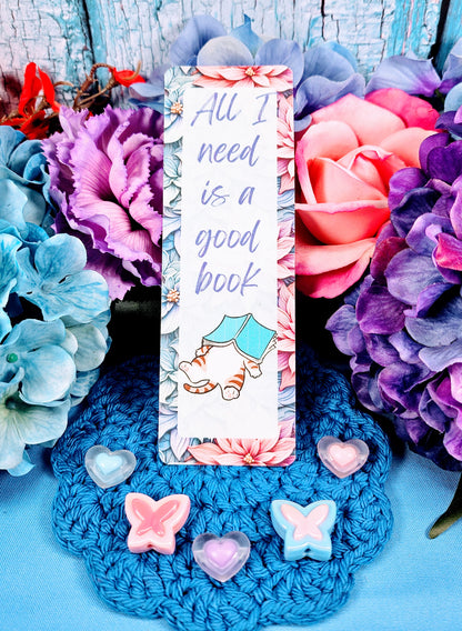 Whiskers &amp; Words Bookmark - Floral Bookmark
