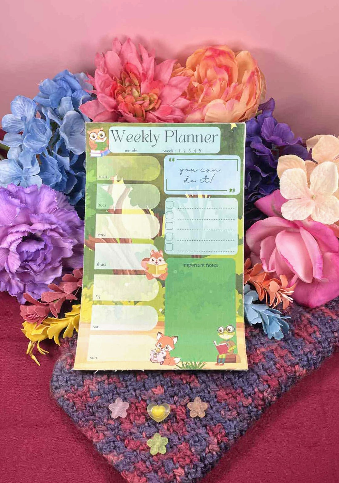 Forest Friends Reading Weekly Planner Notepad 5.5&quot; x 8.5&quot;