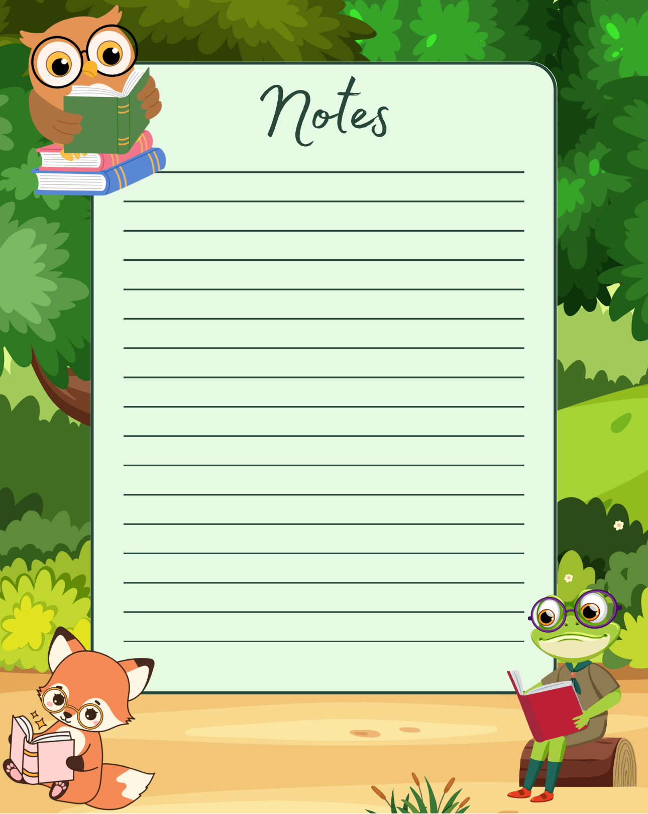 Forest Reading Notepad
