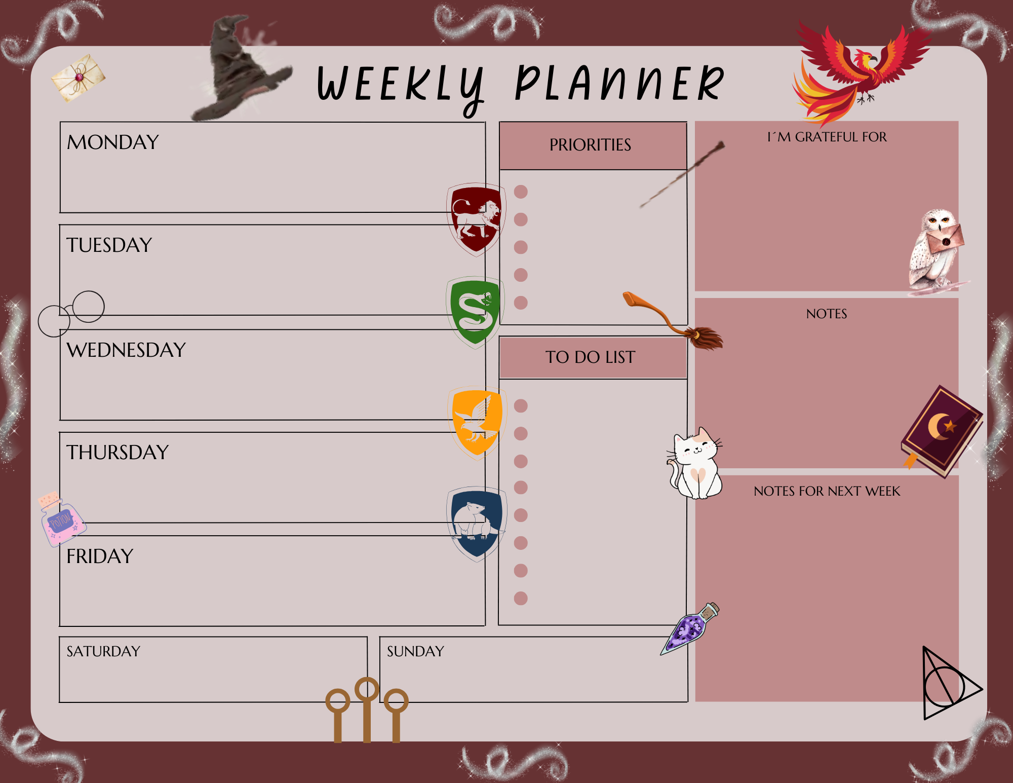 Potterverse Large Planner Notepad 8.5" x 11" Autumnmist Boutique