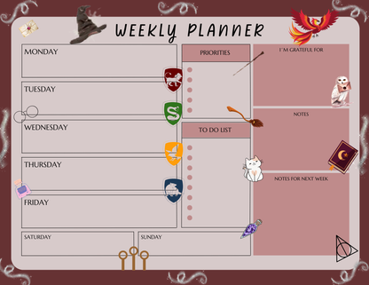 Potterverse Large Planner Notepad 8.5" x 11" Autumnmist Boutique