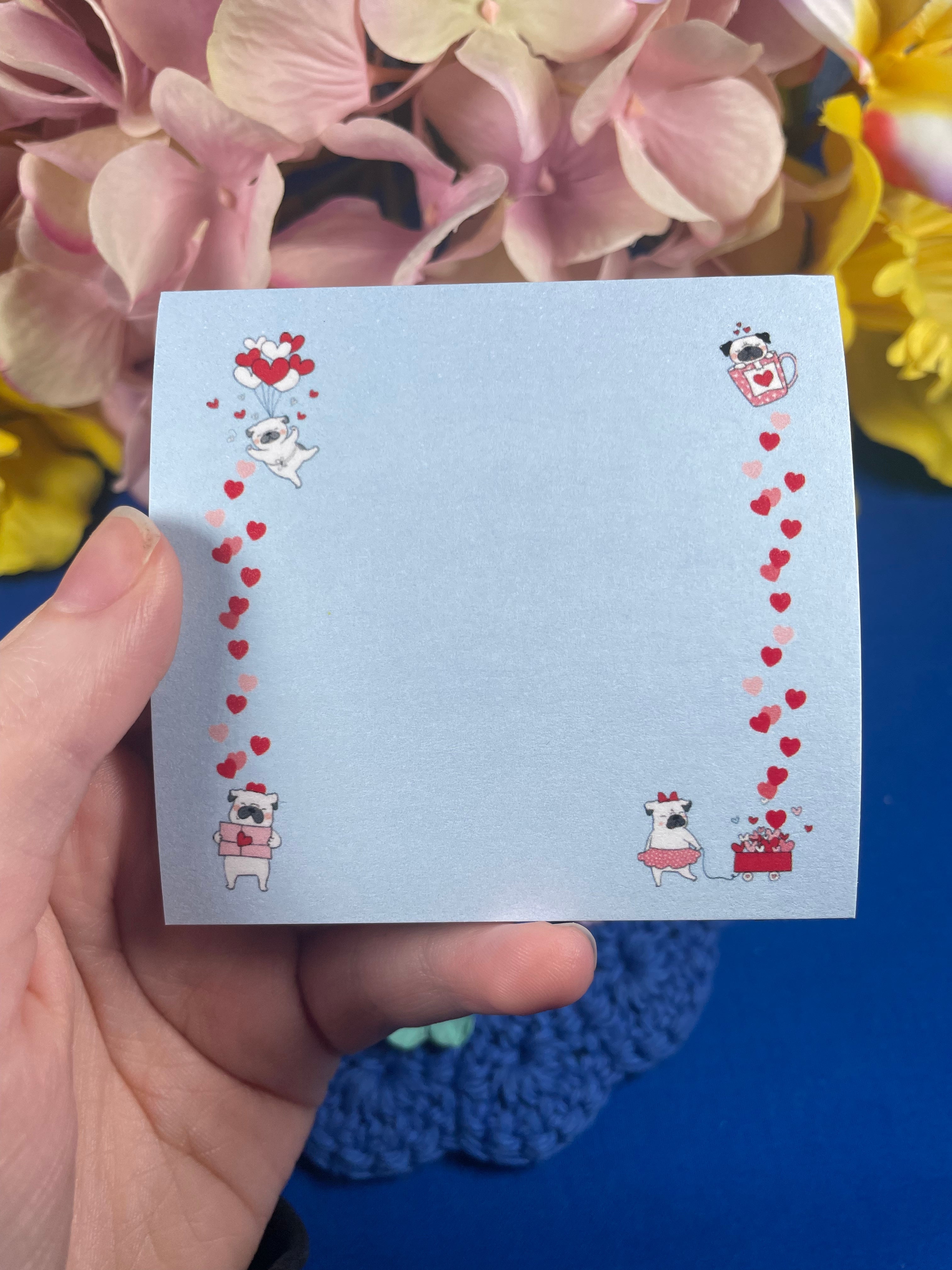 Pug Love Sticky Notes 3" x 3" Autumnmist Boutique