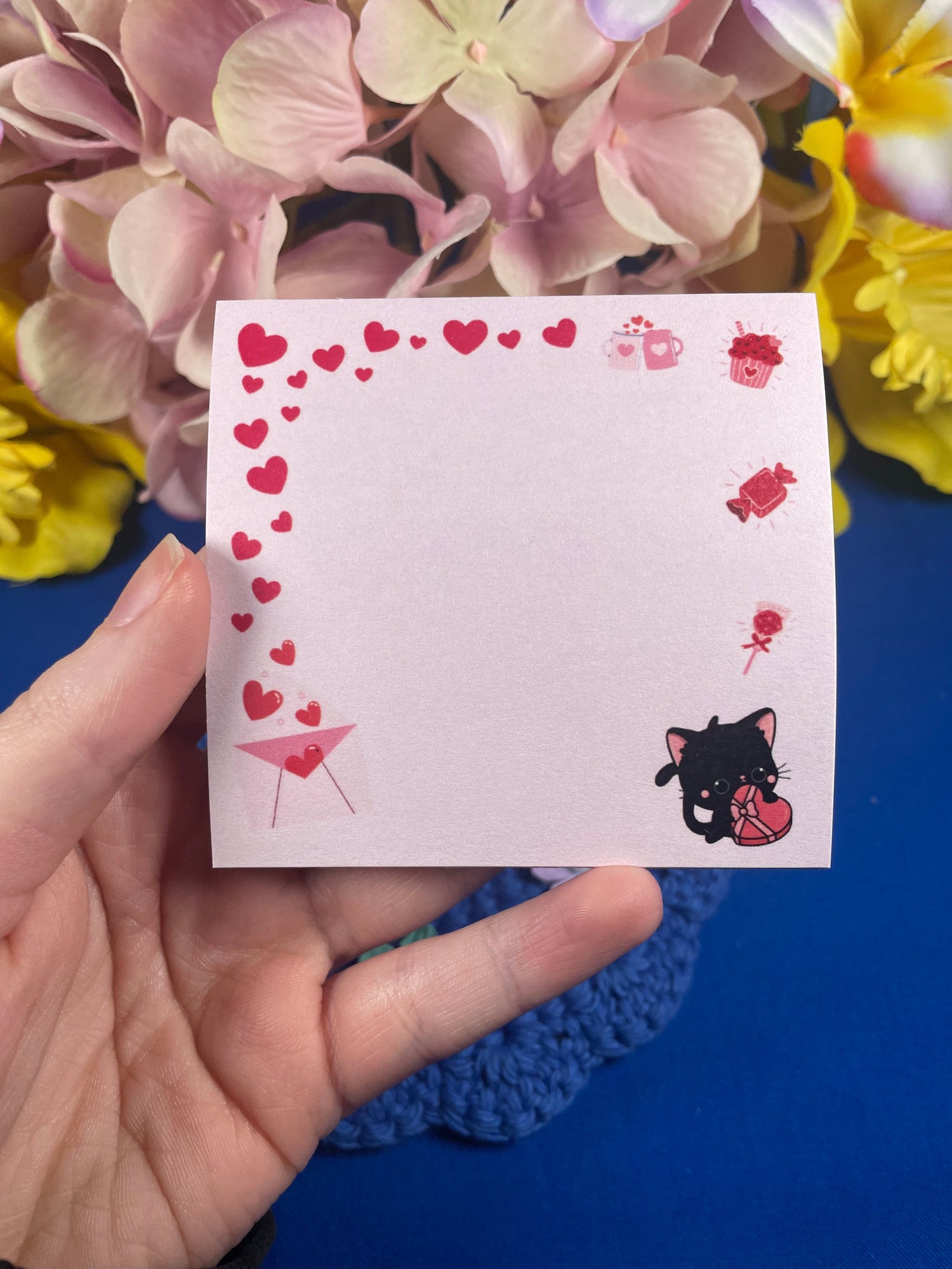 Valentine Whiskers Sticky Notes 3" x 3" Autumnmist Boutique