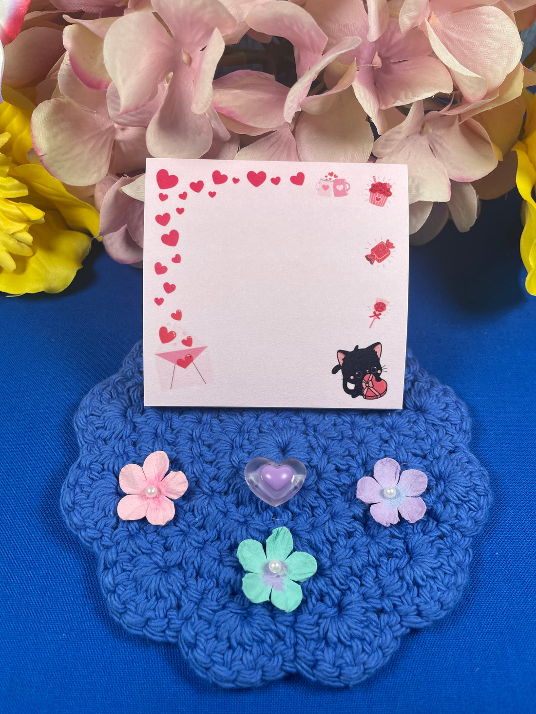 Valentine Whiskers Sticky Notes 3" x 3" Autumnmist Boutique