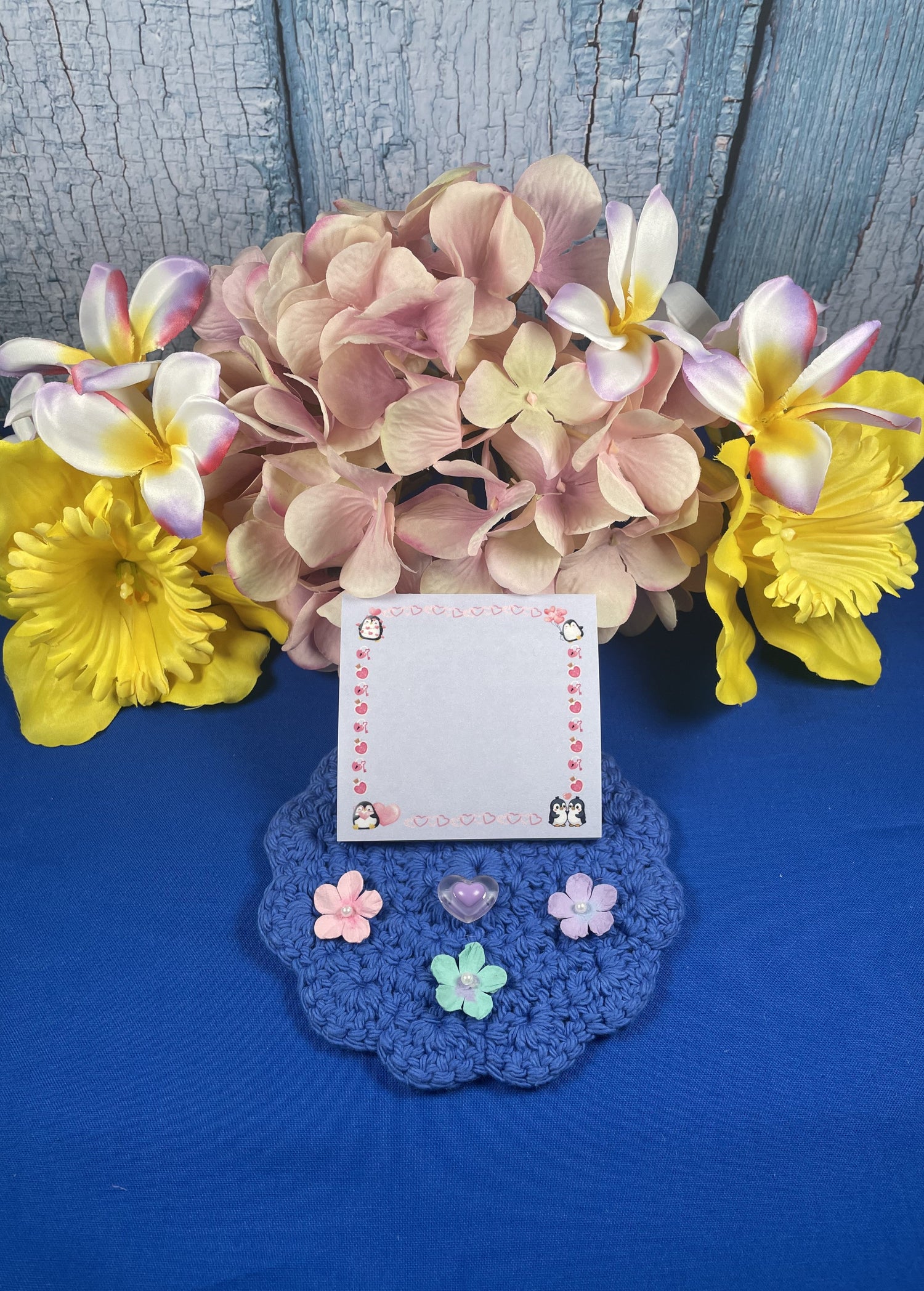 Penguin Kisses &amp; Heart Wishes Sticky Notes 3" x 3" Autumnmist Boutique