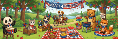 4th of July Patriotic Picnic Laminated Bookmark Autumnmist Boutique