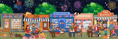 Main Street 4th of July Celebration Laminated Bookmark Autumnmist Boutique