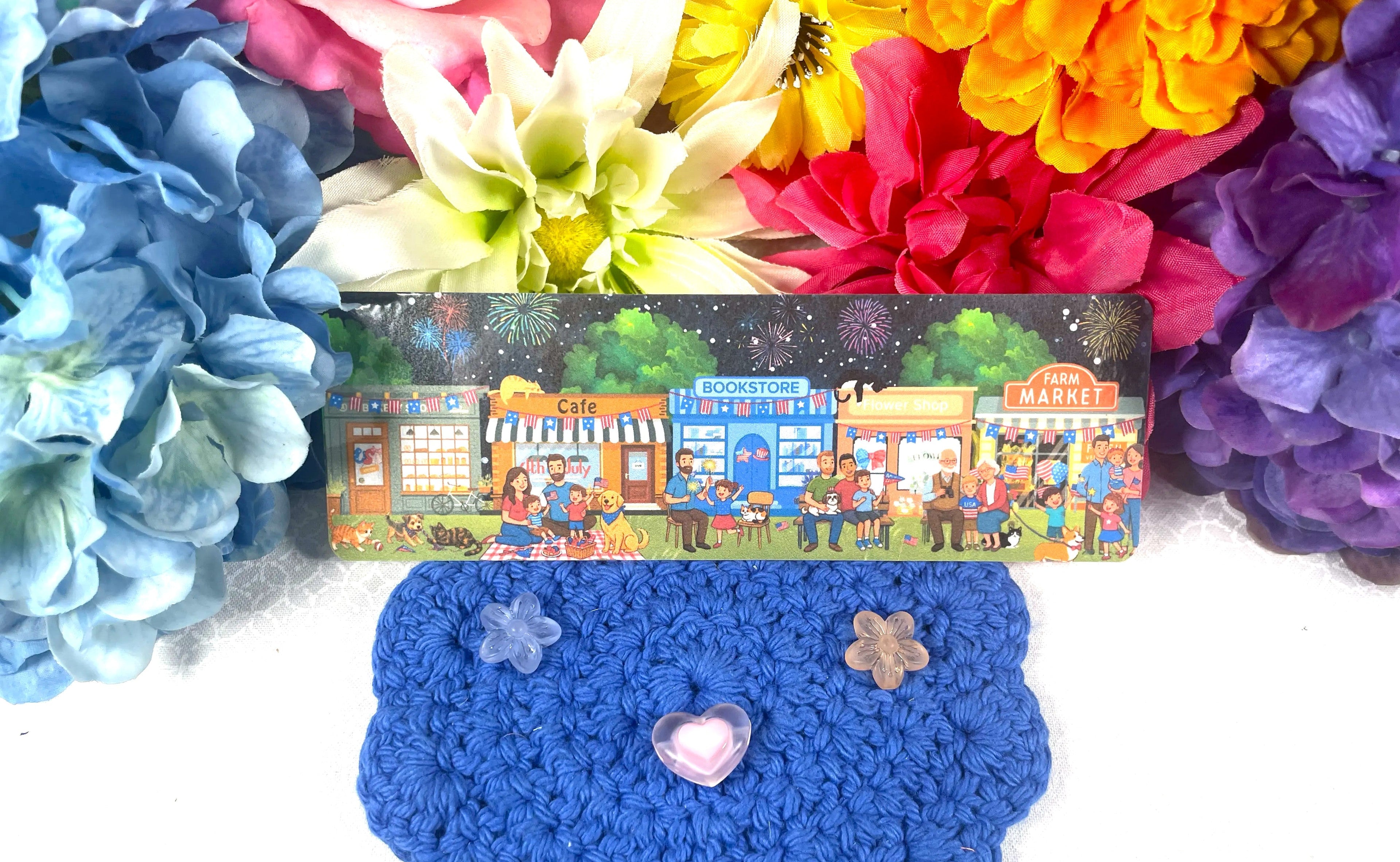 Main Street 4th of July Celebration Laminated Bookmark Autumnmist Boutique