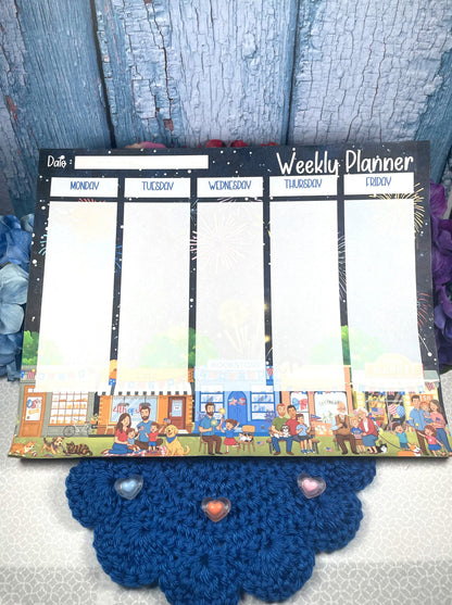Main Street 4th of July Celebration Weekly Planner Notepad 8.5" x 11" Autumnmist Boutique
