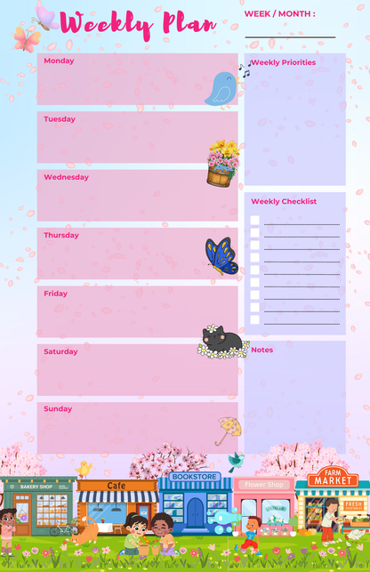 Main Street Spring Weekly Planner Notepad 5.5&quot; x 8.5&quot;