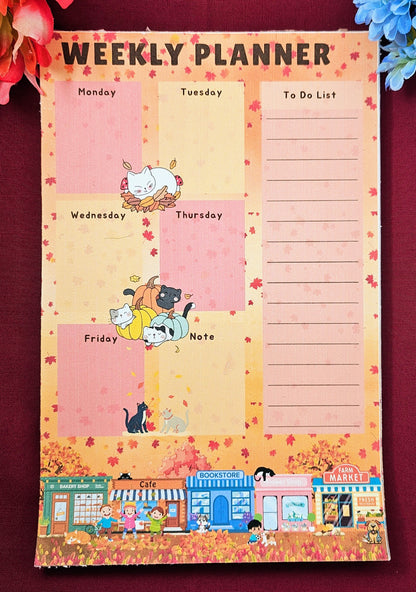 Main Street Fall Weekly Planner Notepad 5.5&quot; x 8.5&quot;