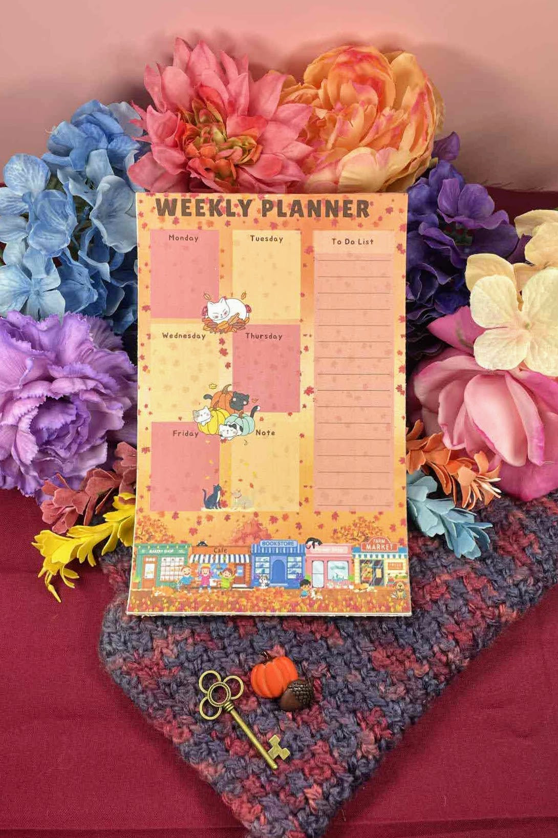 Main Street Fall Weekly Planner Notepad 5.5&quot; x 8.5&quot;