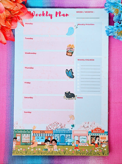 Main Street Spring Weekly Planner Notepad 5.5&quot; x 8.5&quot;
