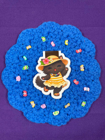Sun-Kissed Dancing Cat Magnetic Bookmark Autumnmist Boutique