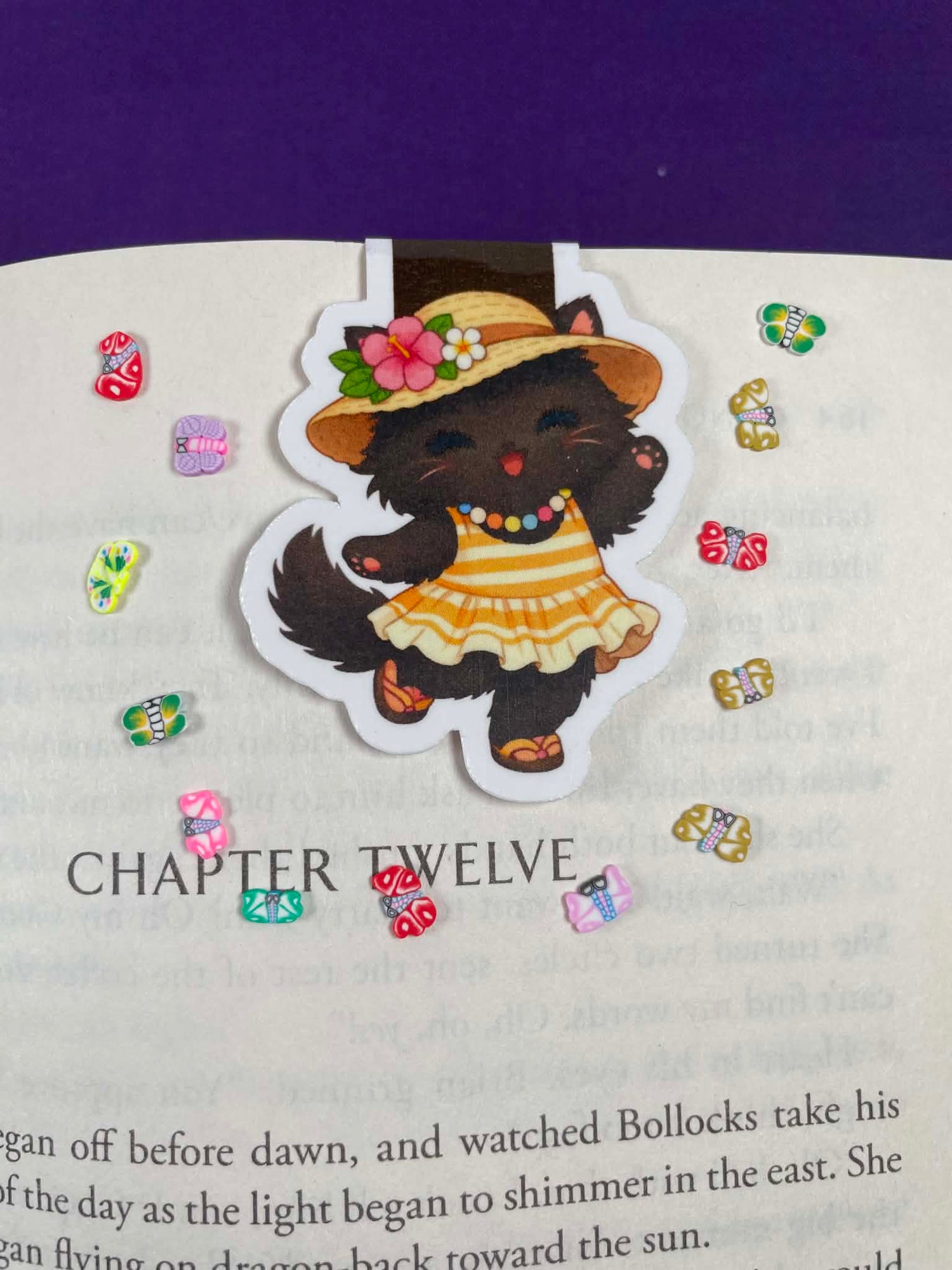 Sun-Kissed Dancing Cat Magnetic Bookmark Autumnmist Boutique