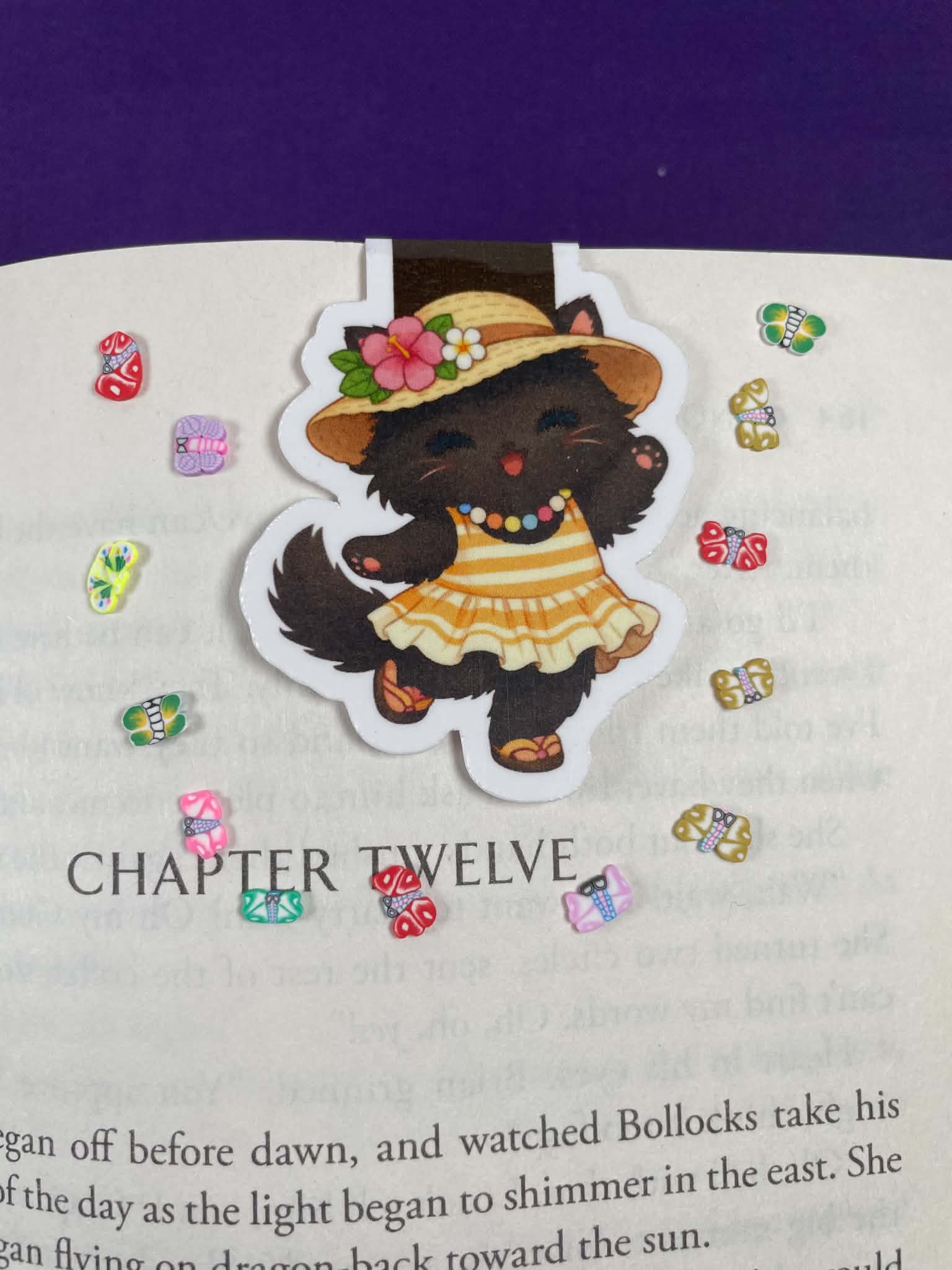 Sun-Kissed Dancing Cat Magnetic Bookmark Autumnmist Boutique