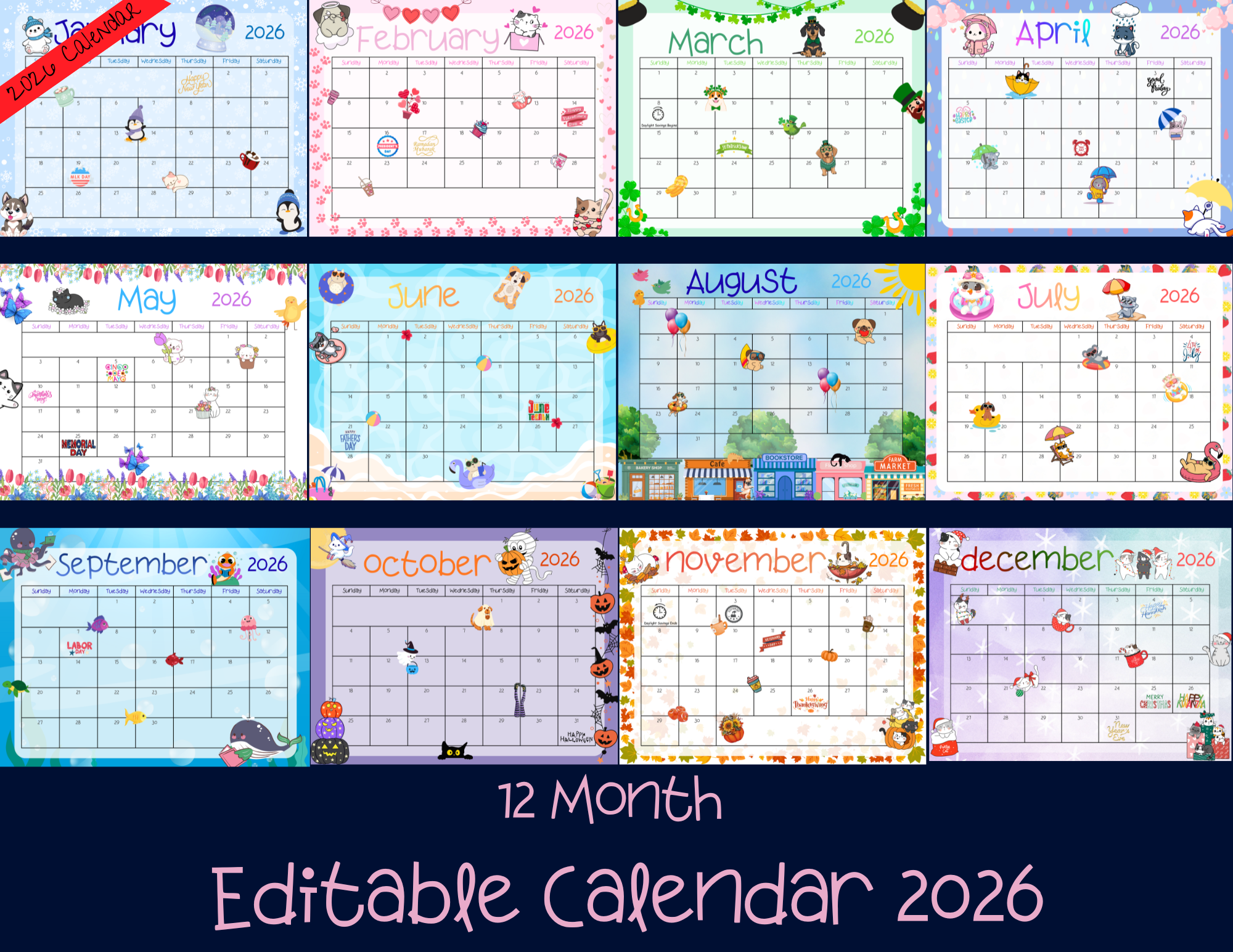 2026 Digital Calendar Autumnmist Boutique