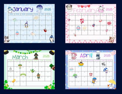 2026 Digital Calendar Autumnmist Boutique