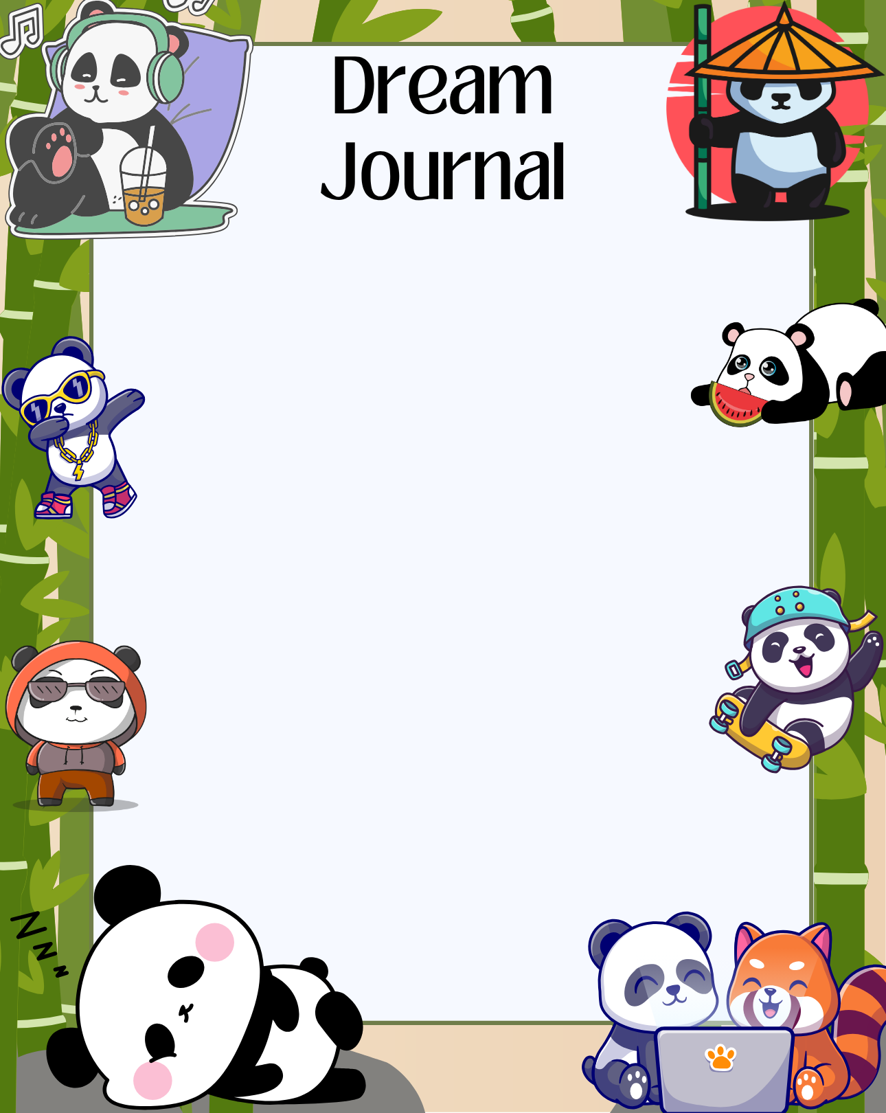 Panda Dream Journal Notepad