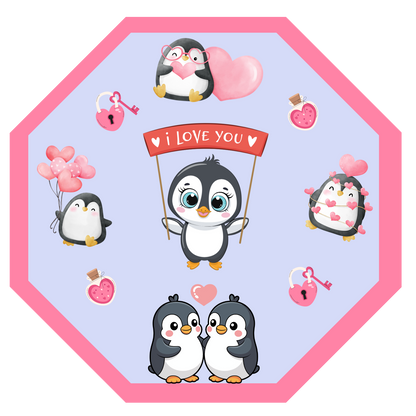 Penguin Kisses &amp; Heart Wishes Vinyl Sticker Autumnmist Boutique