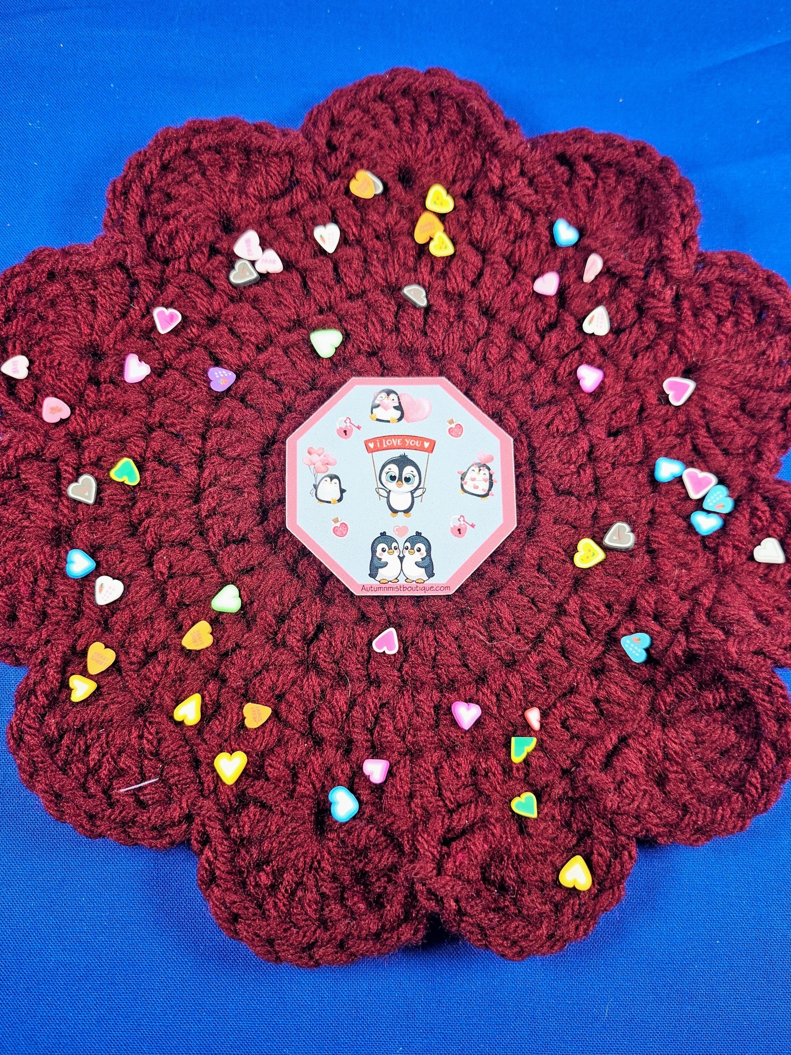 Penguin Kisses &amp; Heart Wishes Vinyl Sticker Autumnmist Boutique