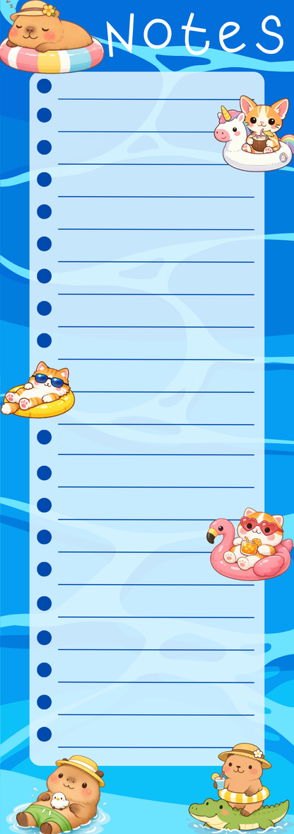 Pool Party Magnetic Notepad 3" x 8.5" Autumnmist Boutique