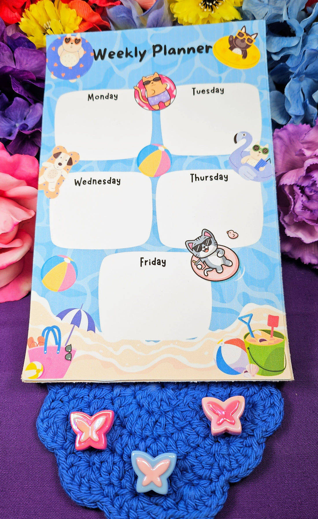 Poolside Pals Daily Planner Notepad 5.5&quot; x 8.5&quot;