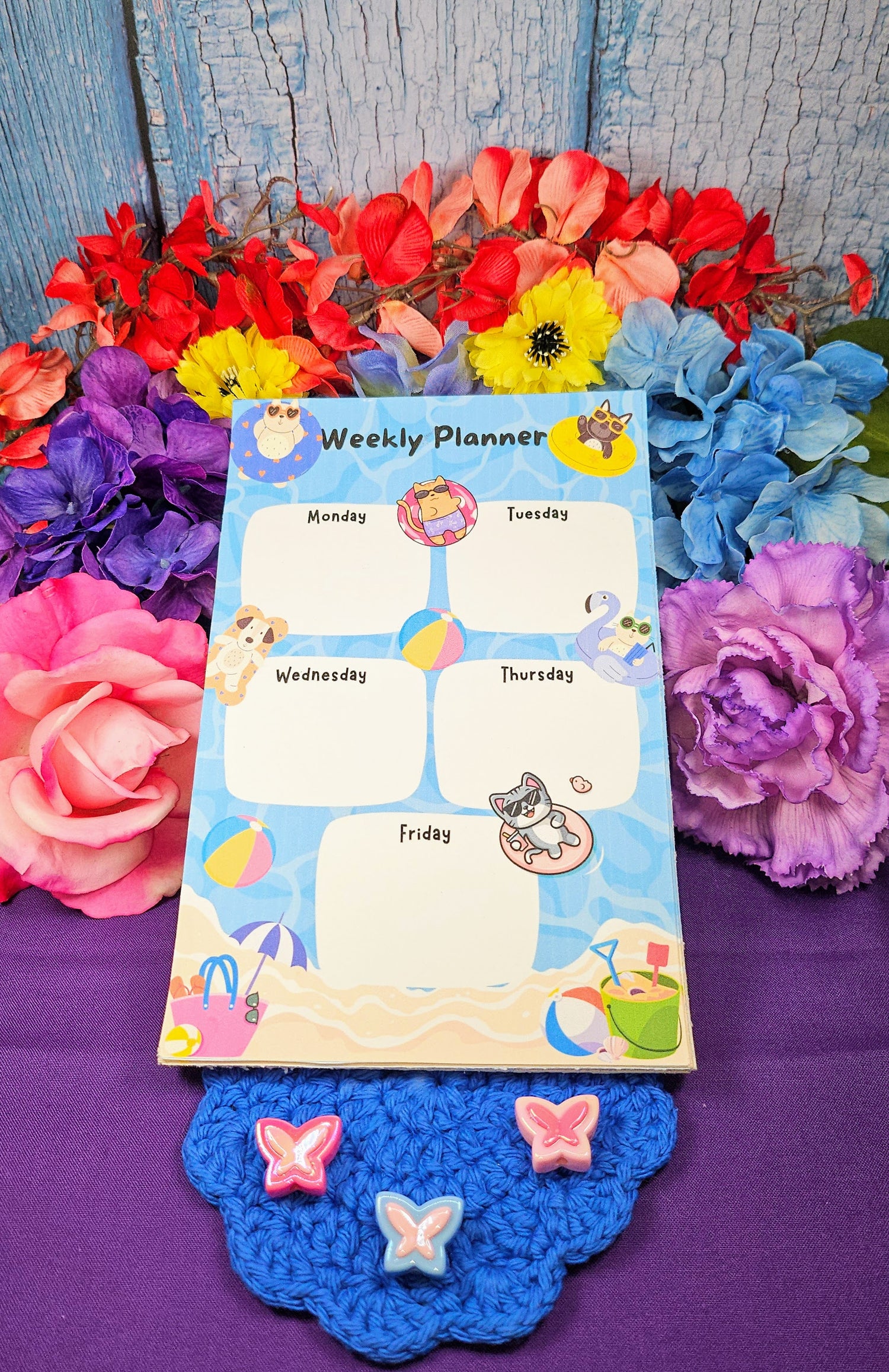 Poolside Pals Daily Planner Notepad 5.5&quot; x 8.5&quot;