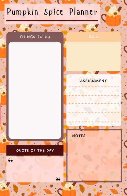 Pumpkin Spice Planner Notepad 5.5&quot; x 8.5&quot;
