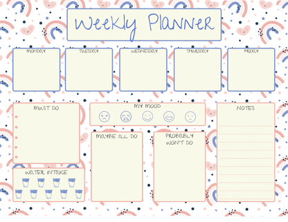 Mood &amp; Magic Weekly Notepad 8.5&quot; x 11&quot; - Bookworm Gift - Notepad