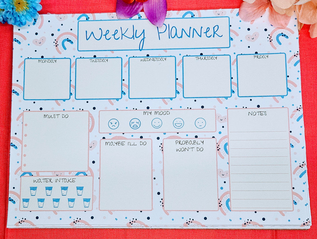 Mood &amp; Magic Weekly Notepad 8.5&quot; x 11&quot; - Bookworm Gift - Notepad