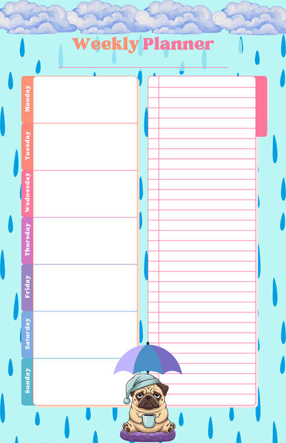 Rainy Dog Planner Notepad 5.5" x 8.5" Autumnmist Boutique