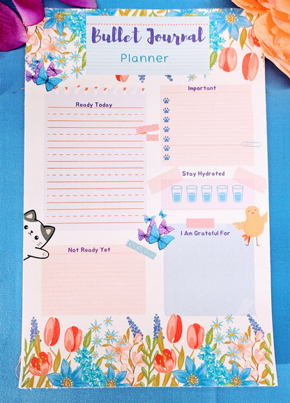Bloom &amp; Plan Daily Planner Notepad 5.5&quot; x 8.5&quot;