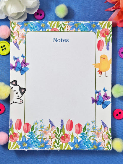 Whimsical Floral Animal Notepad