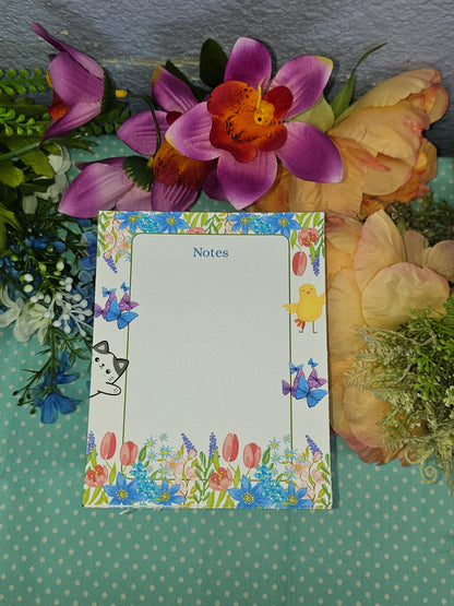 Whimsical Floral Animal Notepad