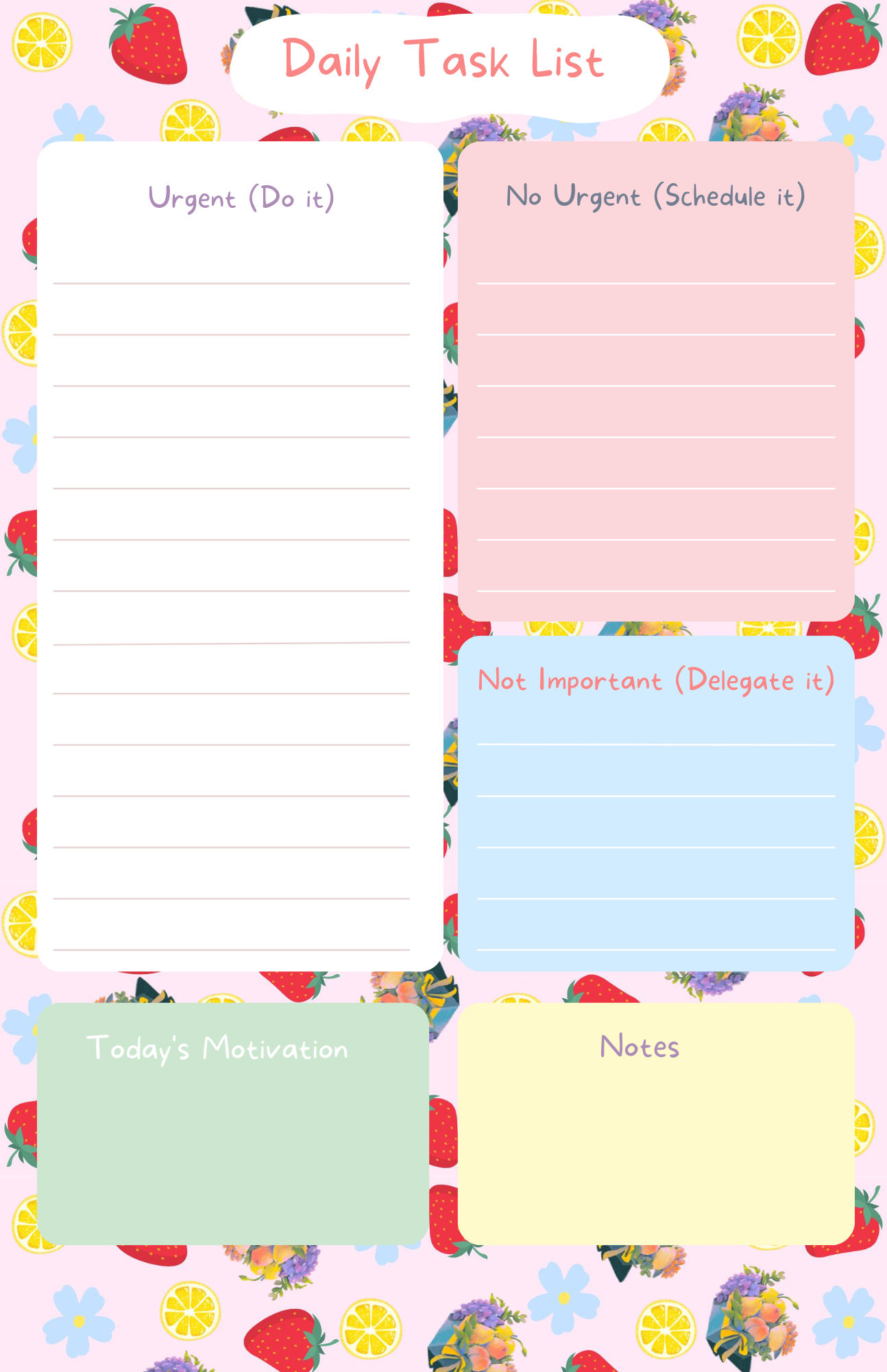 Berry Bright Daily Planner Notepad 5.5&quot; x 8.5&quot;