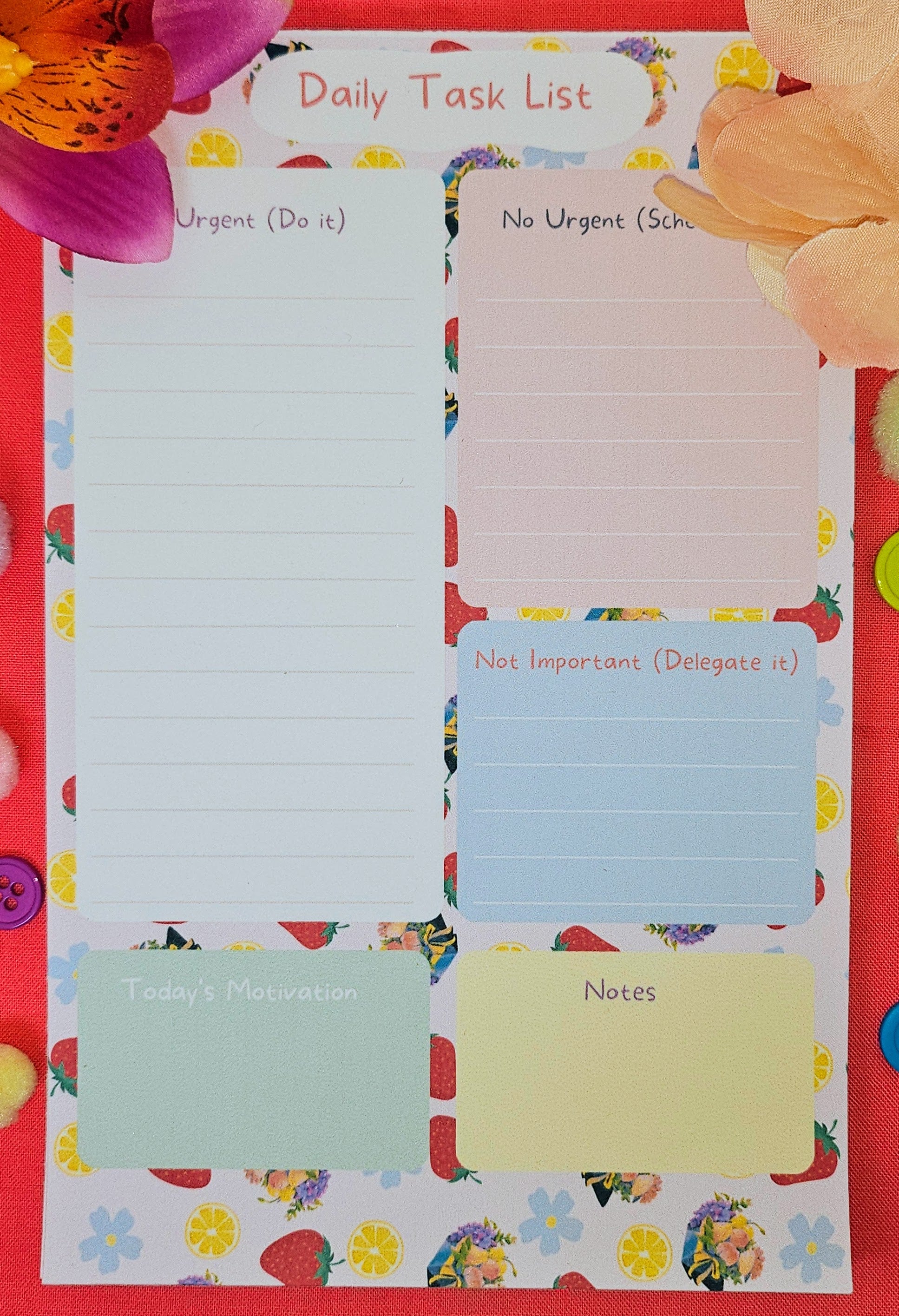 Berry Bright Daily Planner Notepad 5.5&quot; x 8.5&quot;