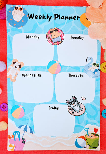Poolside Pals Daily Planner Notepad 5.5&quot; x 8.5&quot;