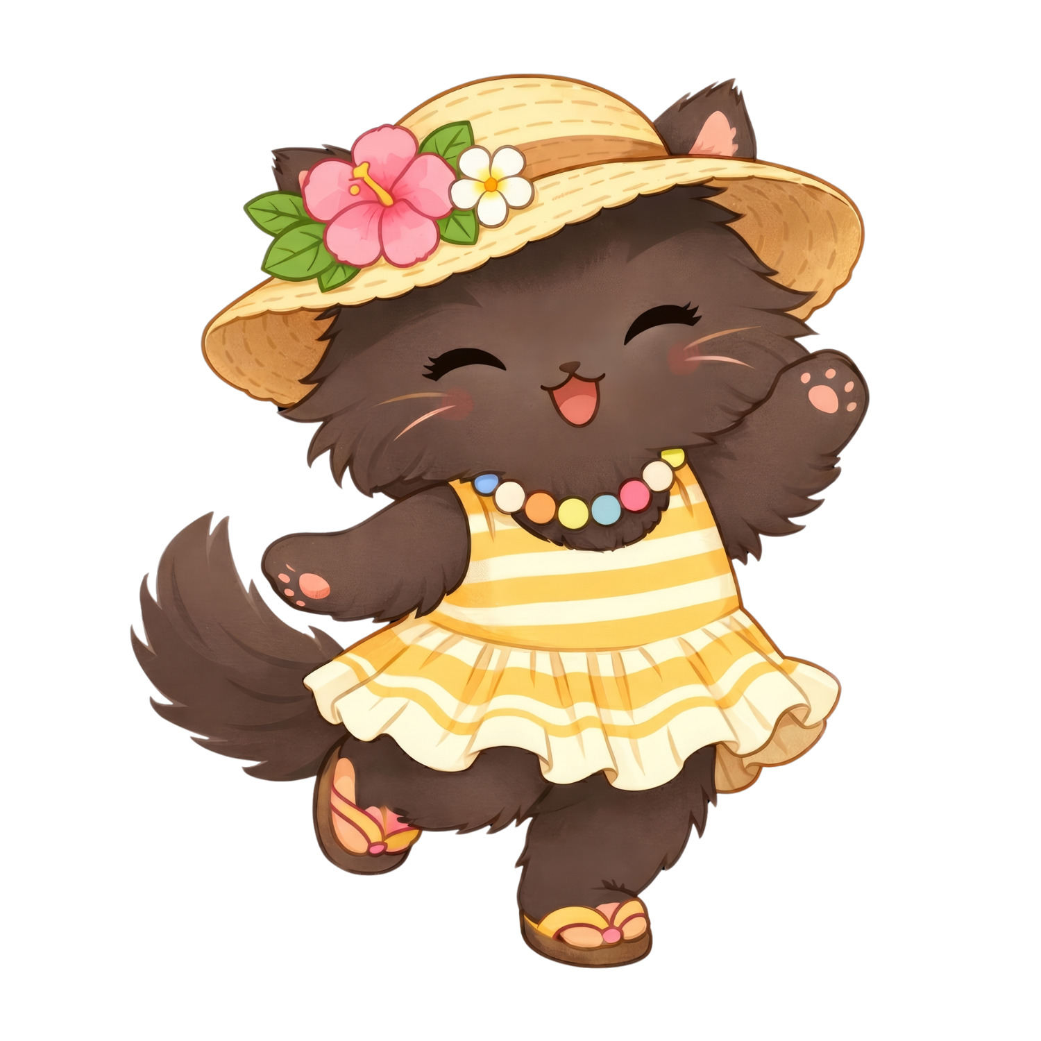 Sun-Kissed Dancing Cat Vinyl Sticker Autumnmist Boutique