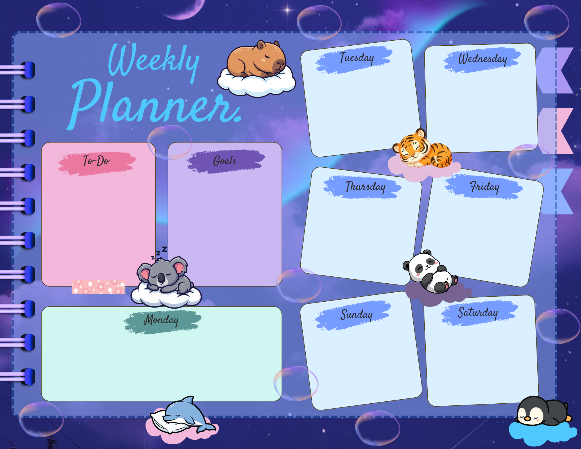 Twilight Dreams Large Planner Notepad 8.5" x 11" Autumnmist Boutique