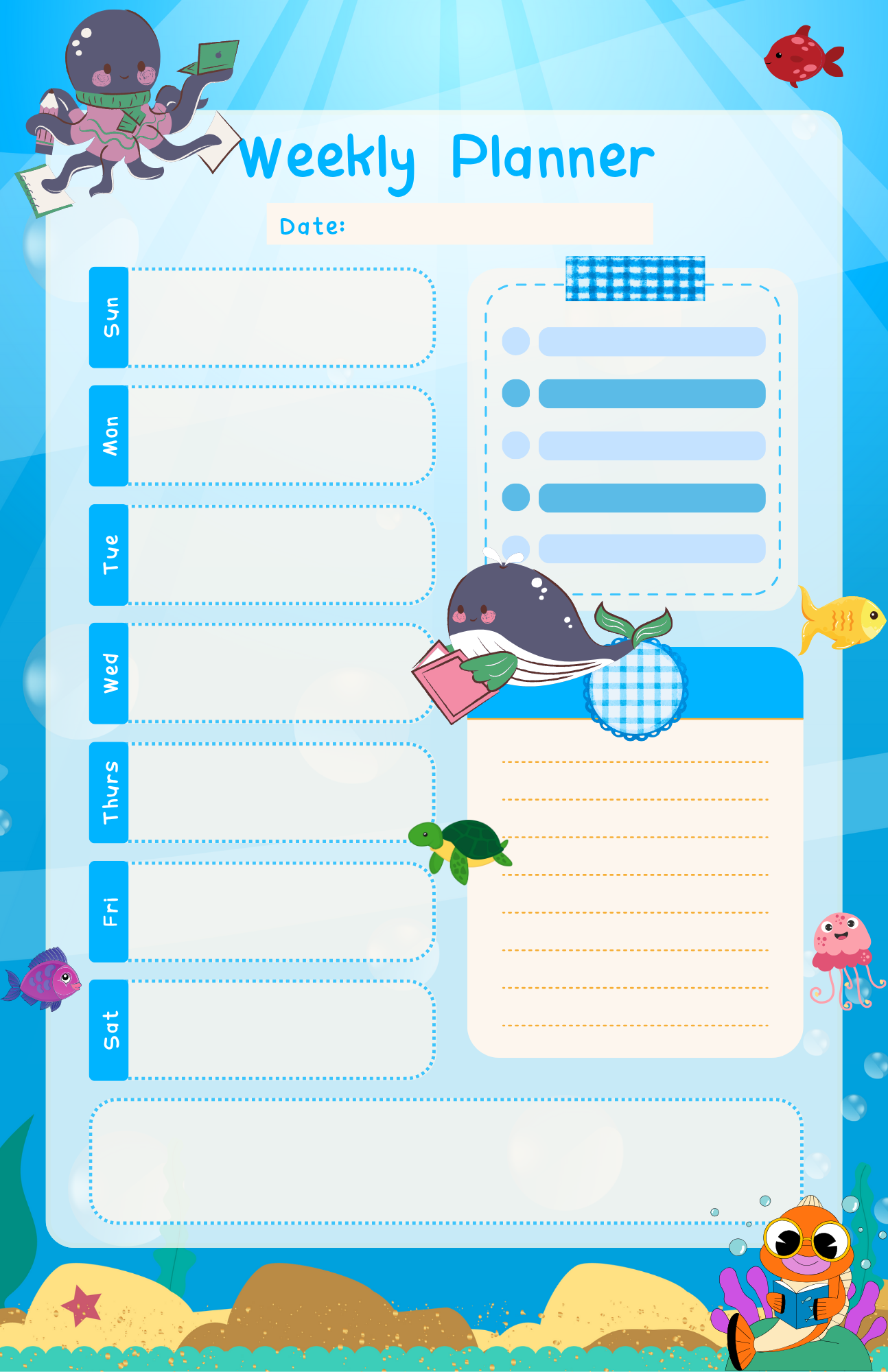 Ocean Readers Weekly Planner Notepad 5.5&quot; x 8.5&quot;