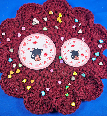 Valentine Whiskers Vinyl Sticker Autumnmist Boutique