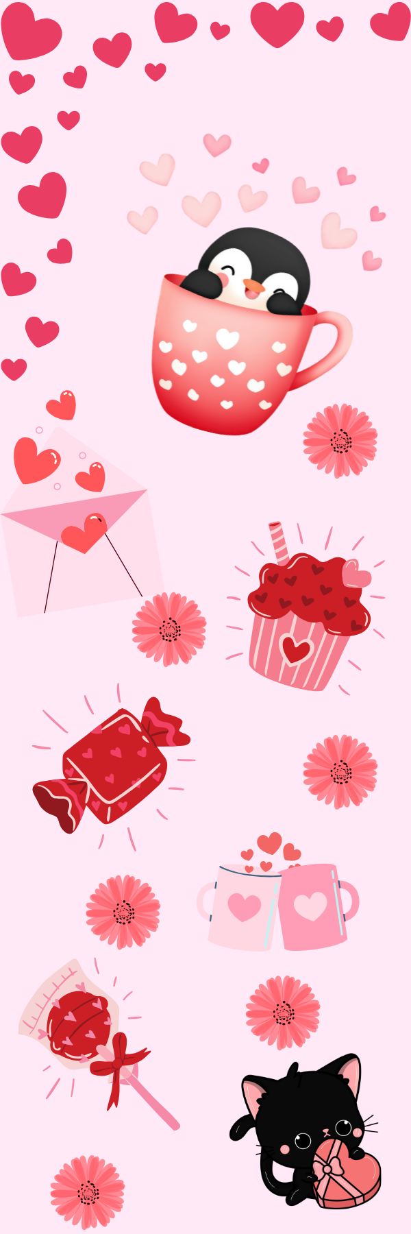 Valentine Whiskers Laminated Bookmark Autumnmist Boutique