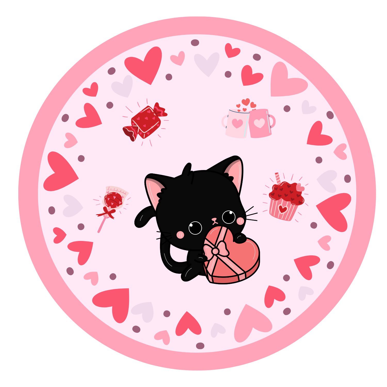 Valentine Whiskers Vinyl Sticker Autumnmist Boutique