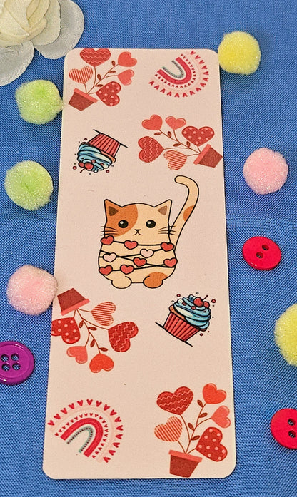 Sweetheart Cat Bookmark — Cozy Confections Edition