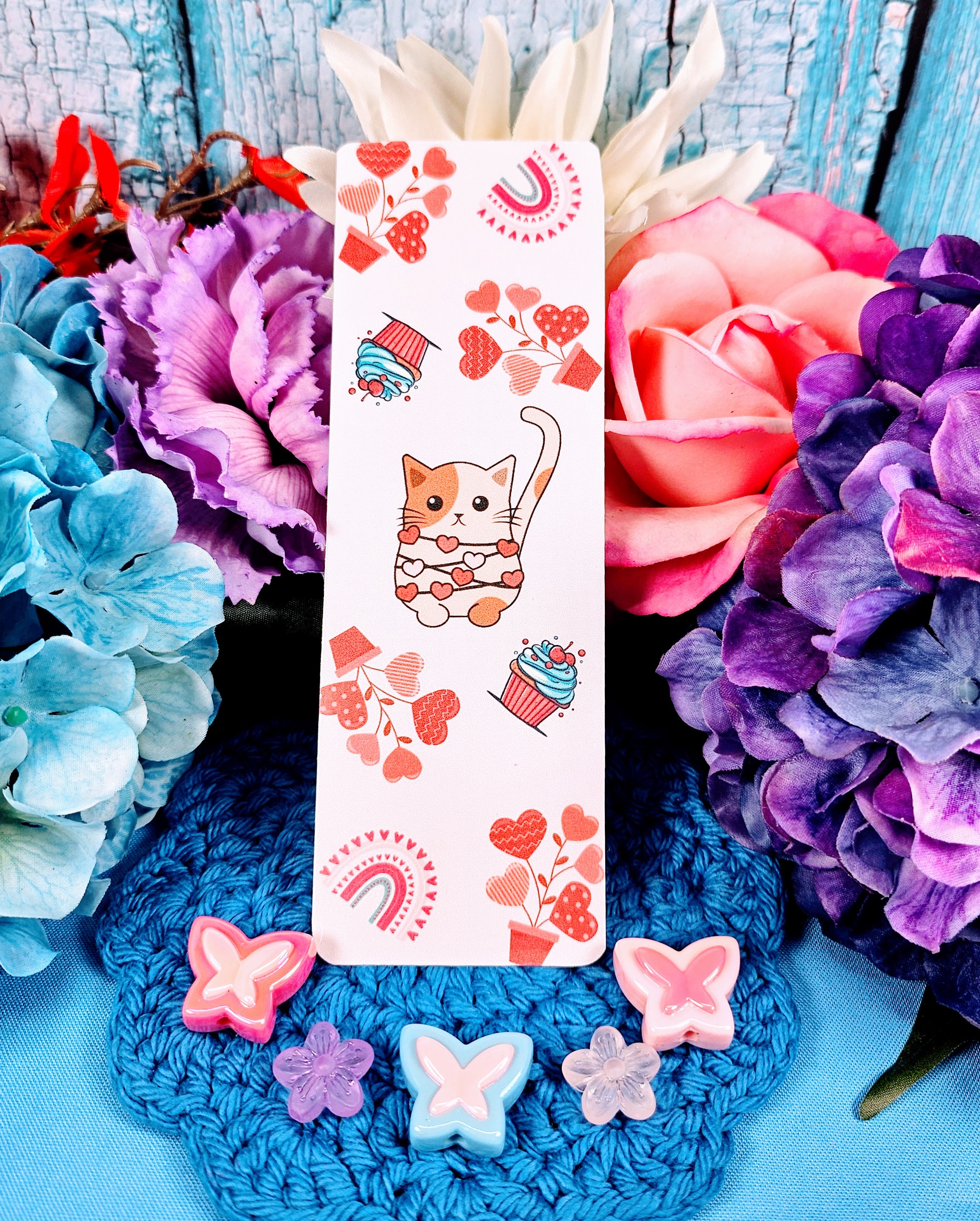 Sweetheart Cat Bookmark — Cozy Confections Edition