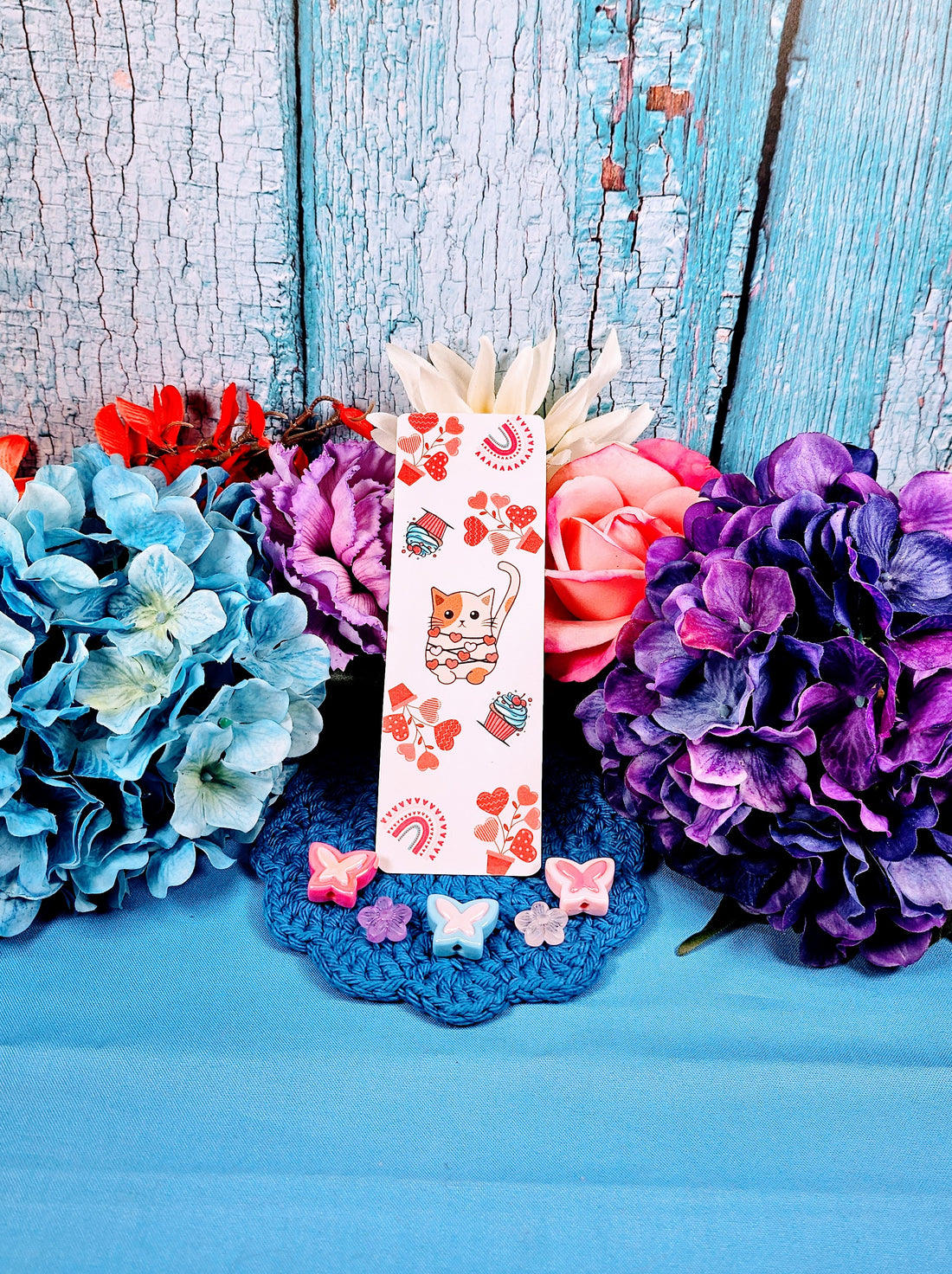 Sweetheart Cat Bookmark — Cozy Confections Edition