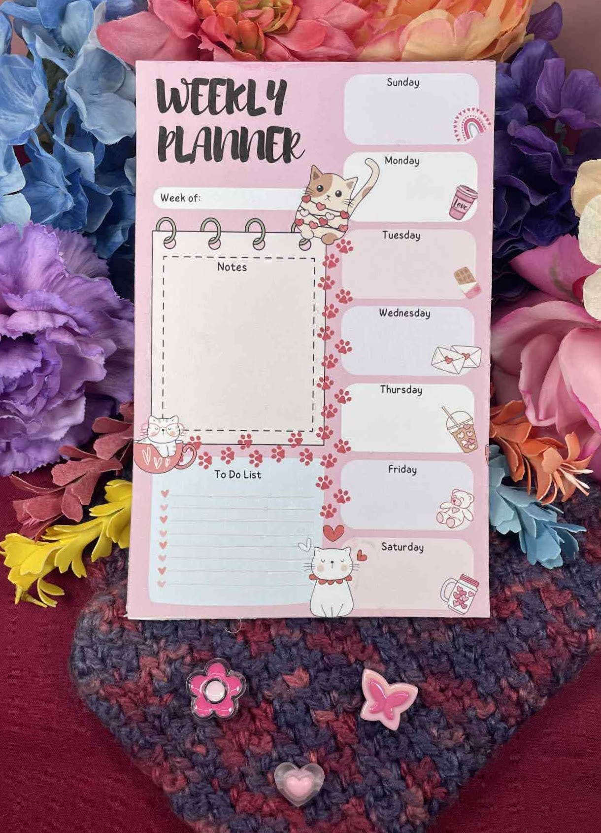 Sweetheart Cats Daily Planner Notepad 5.5&quot; x 8.5&quot;